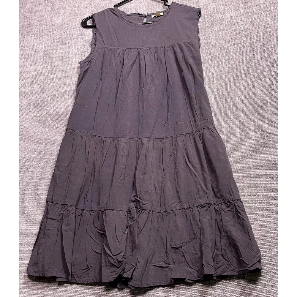 Dylan Mini Dress Womens Extra Small Black Tiered Pleated Keyhole Back Minimalist